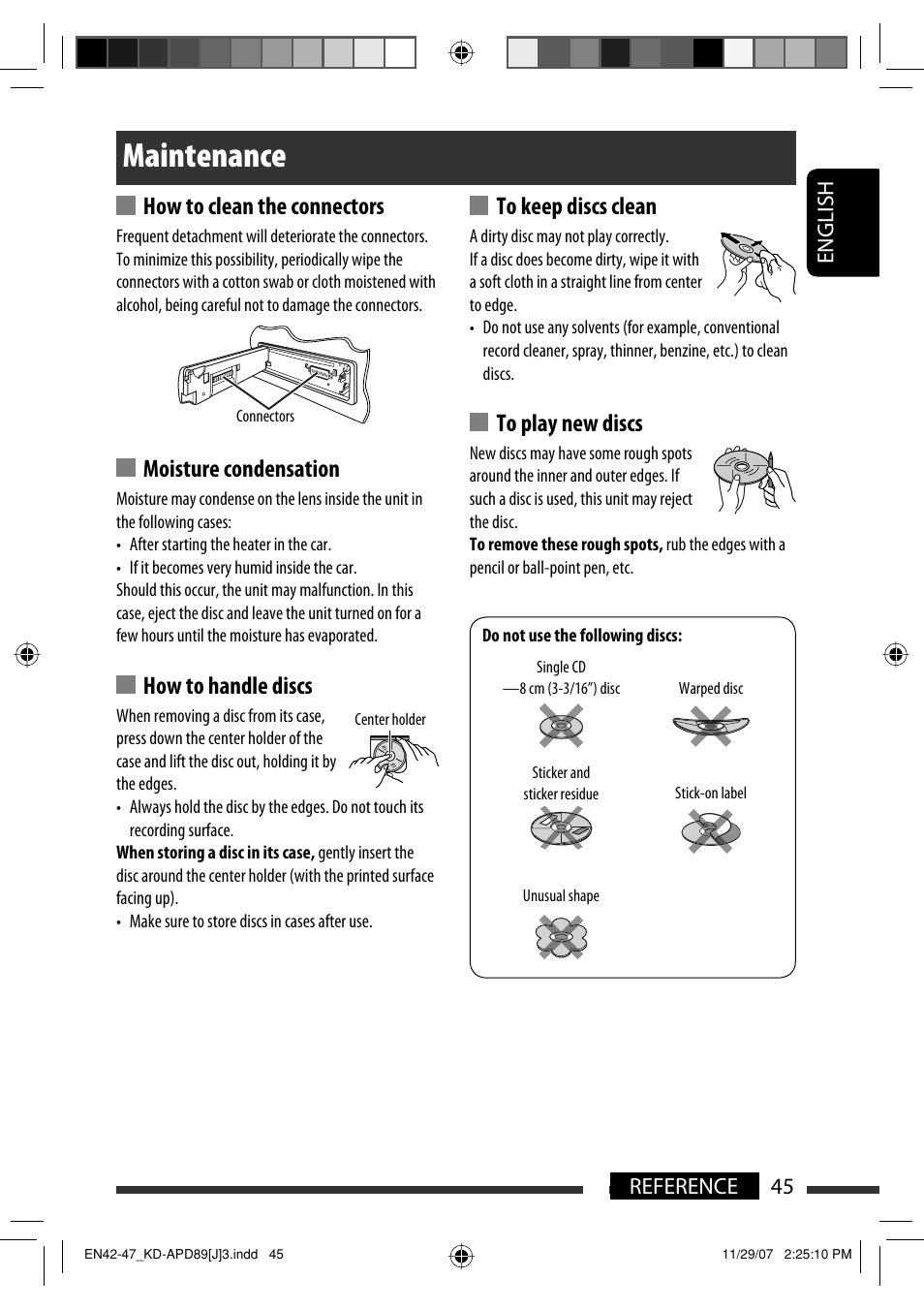 Maintenance | JVC KD-APD89 User Manual | Page 45 / 472