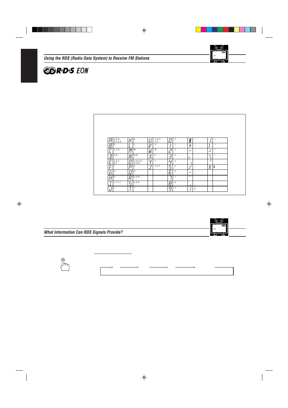 English, What information can rds signals provide, Page 23 | Ps pty rt frequency | JVC RX-730RBK User Manual | Page 28 / 58