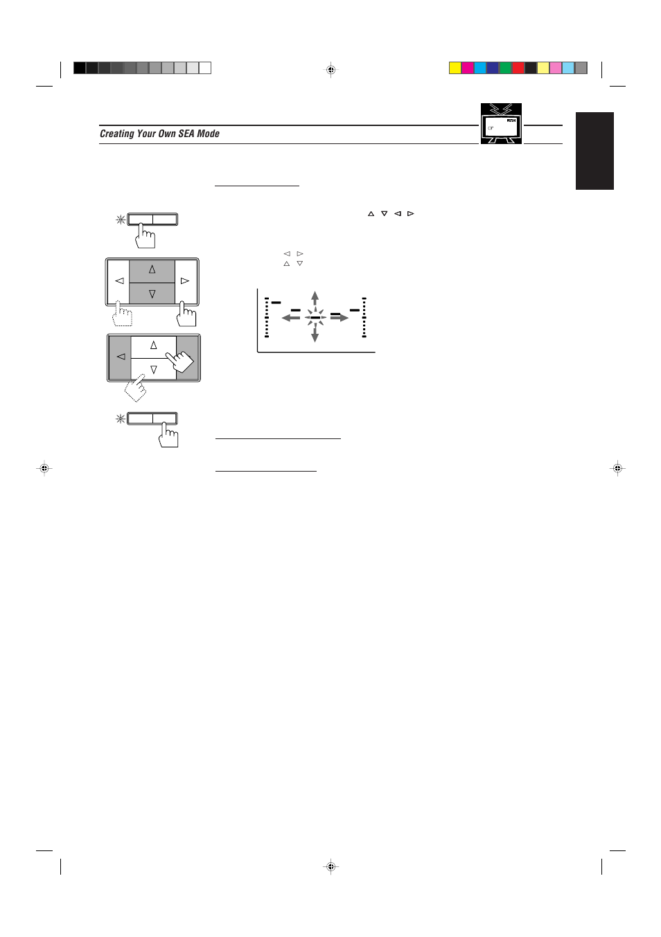 English, Creating your own sea mode | JVC RX-730RBK User Manual | Page 33 / 58
