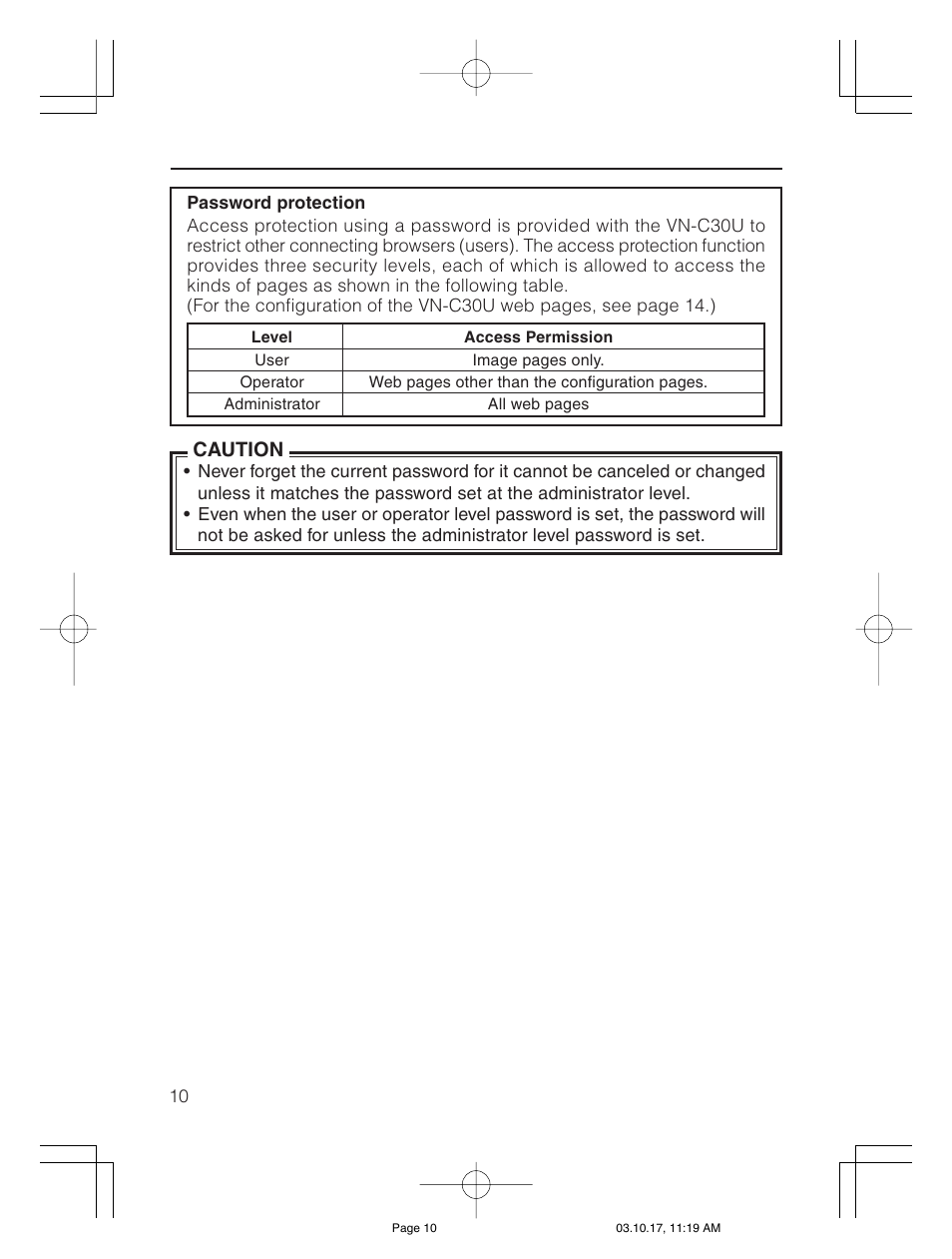 Caution | JVC VN-C30U User Manual | Page 10 / 32