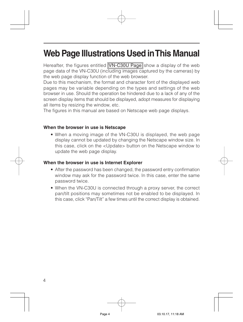 Web page illustrations used in this manual | JVC VN-C30U User Manual | Page 4 / 32