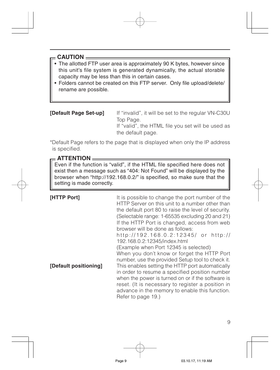 JVC VN-C30U User Manual | Page 9 / 32