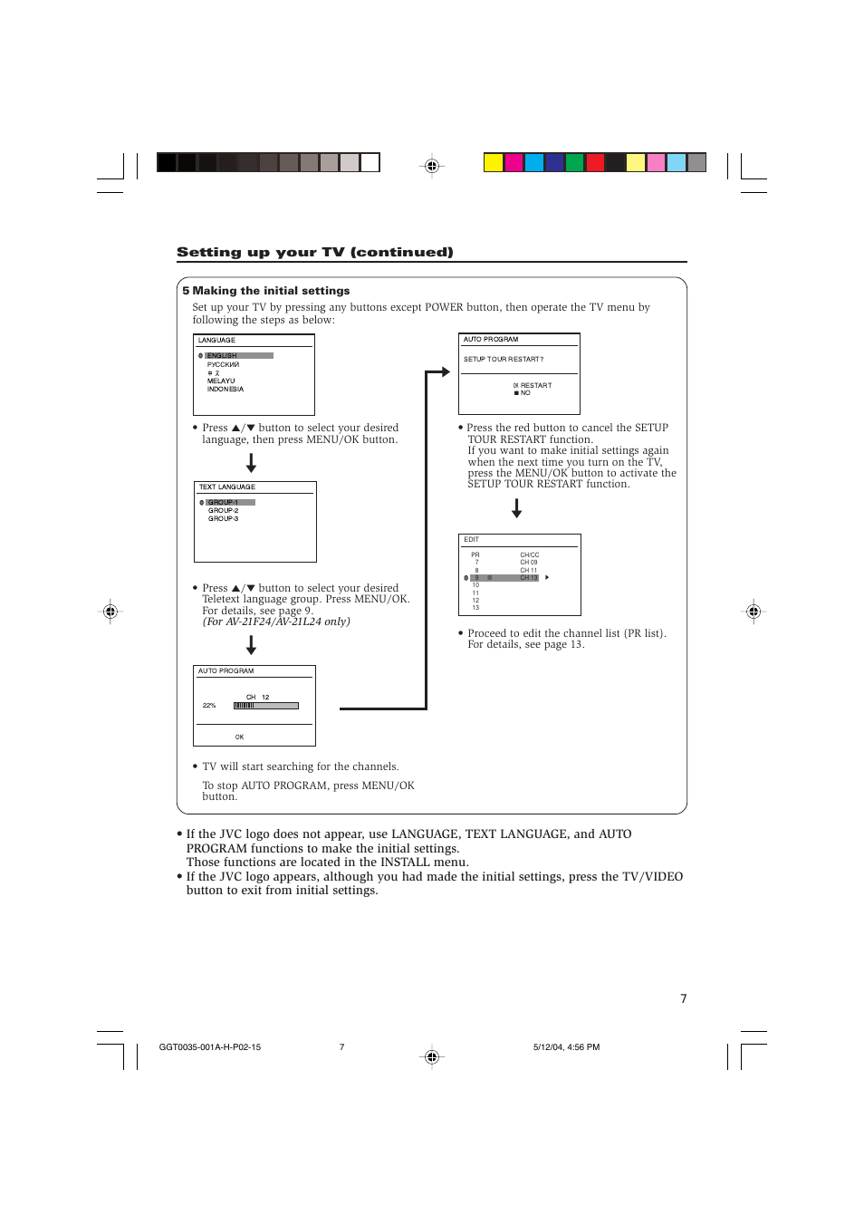 JVC AV-14F14 User Manual | Page 7 / 32