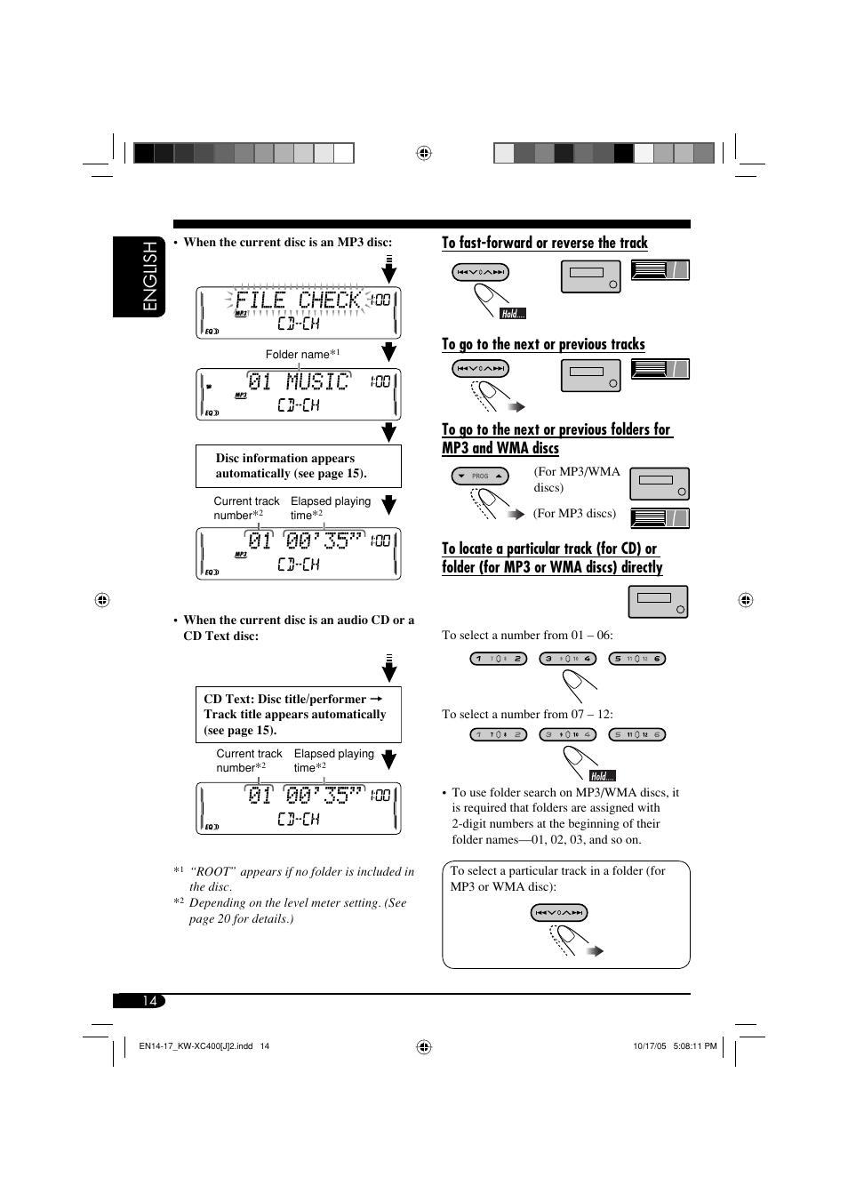 English | JVC Model KW-XC400J User Manual | Page 14 / 98