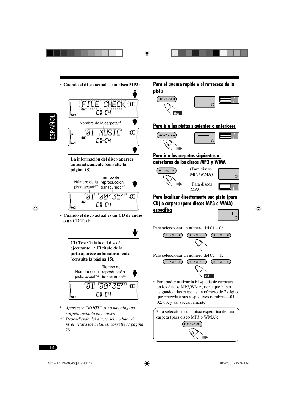 Español | JVC Model KW-XC400J User Manual | Page 46 / 98