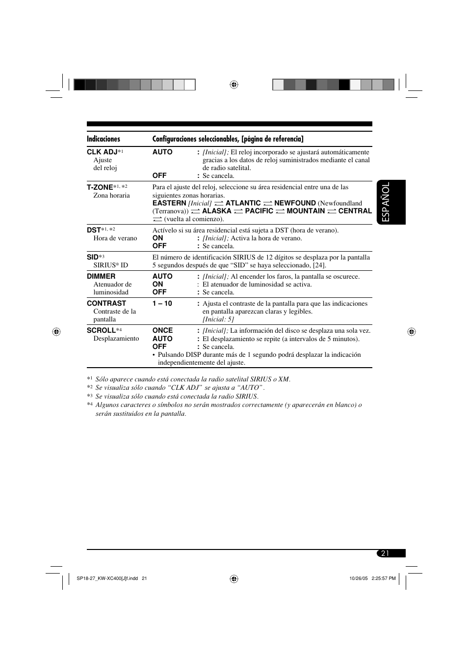 Español | JVC Model KW-XC400J User Manual | Page 53 / 98