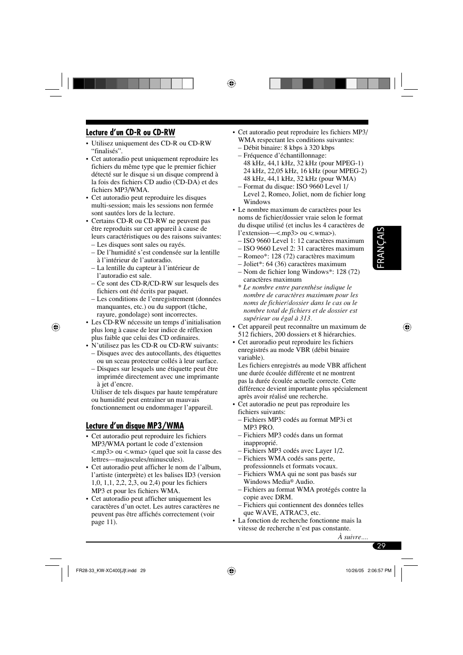 Français | JVC Model KW-XC400J User Manual | Page 93 / 98