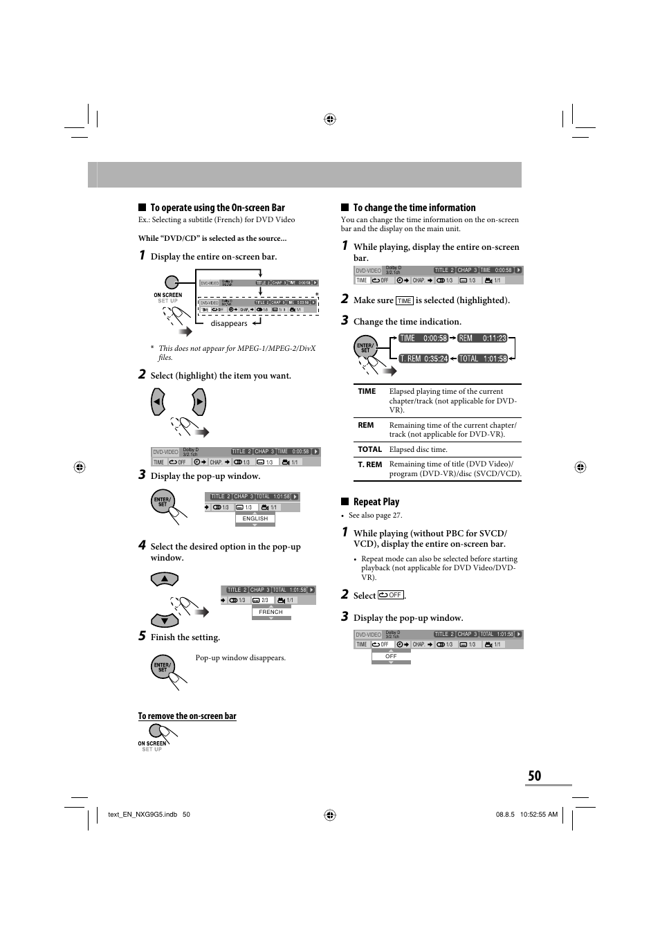 Repeat play | JVC CA-NXG9 User Manual | Page 53 / 132