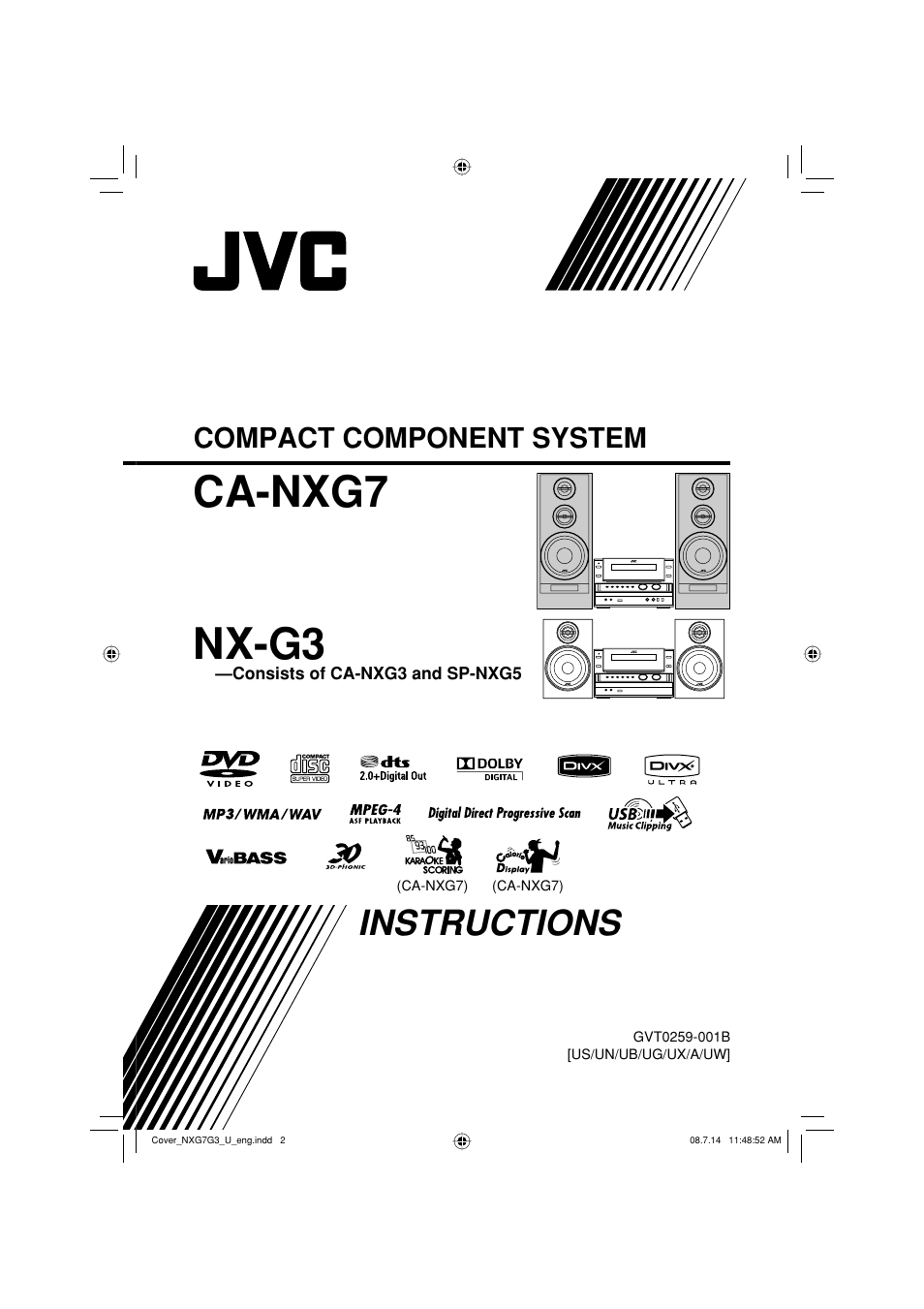 Nx-g7/nx-3, Instructions, Ca-nxg7 nx-g3 | Compact component system | JVC CA-NXG9 User Manual | Page 73 / 132