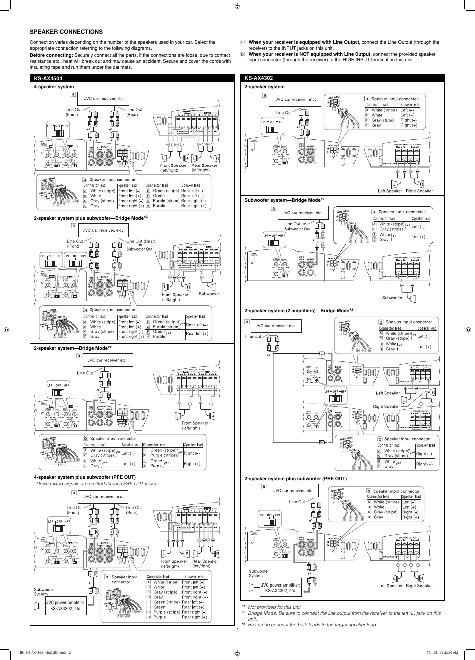 Speaker connections | JVC KS-AX4504 User Manual | Page 2 / 3