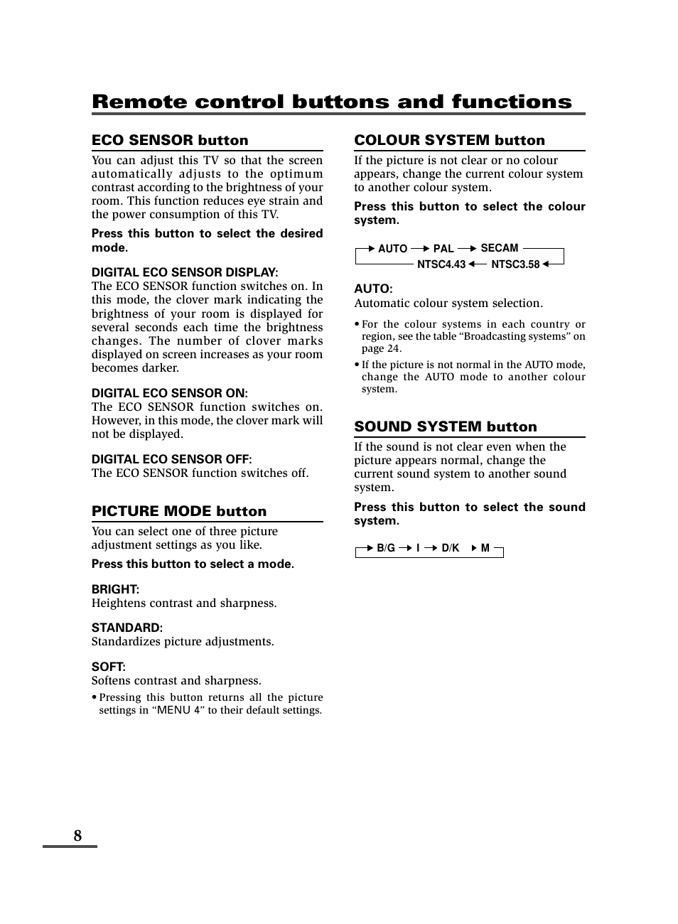 Remote control buttons and functions | JVC AV-29WX3 User Manual | Page 32 / 72