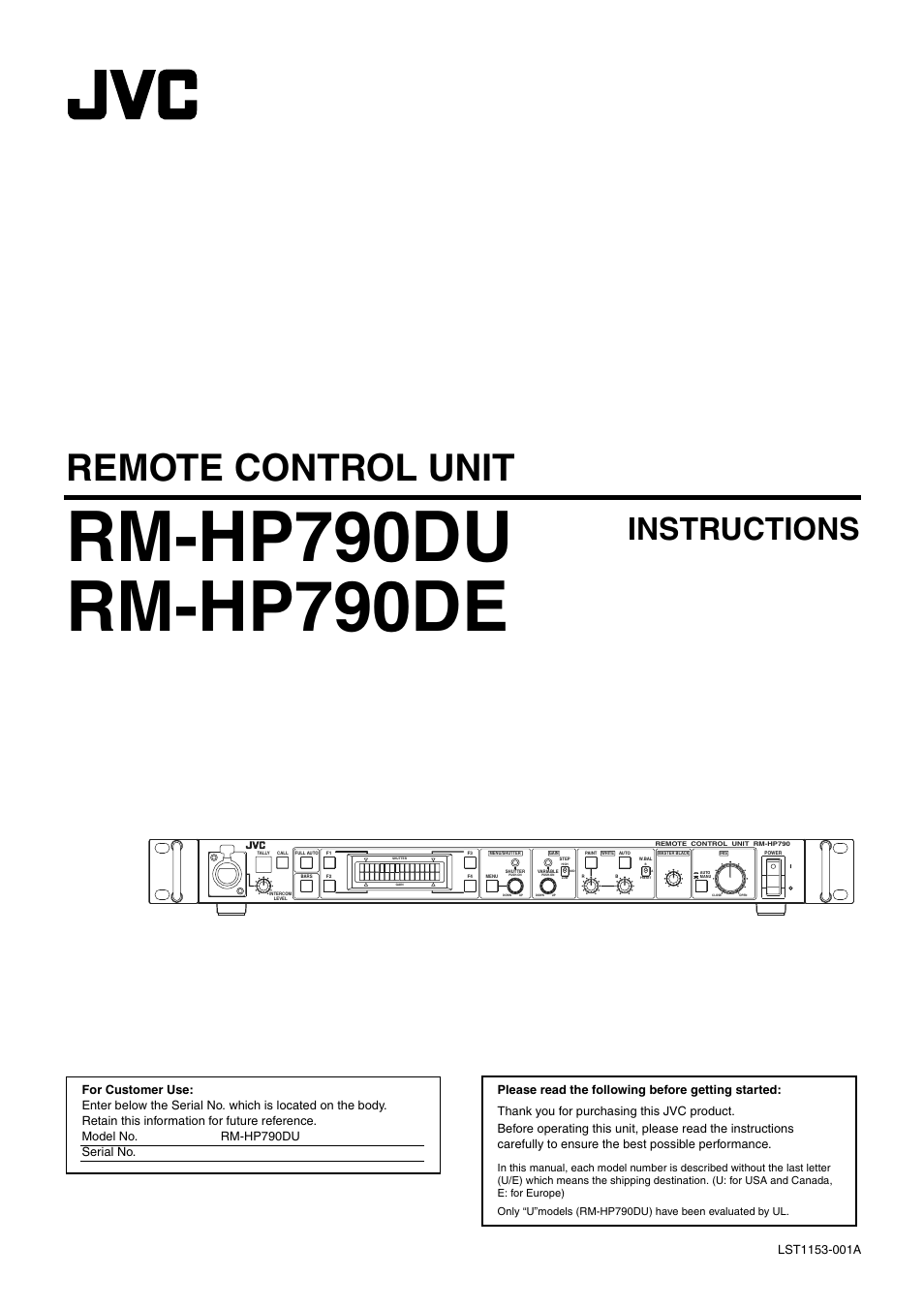 JVC RM-LP25U User Manual | 44 pages