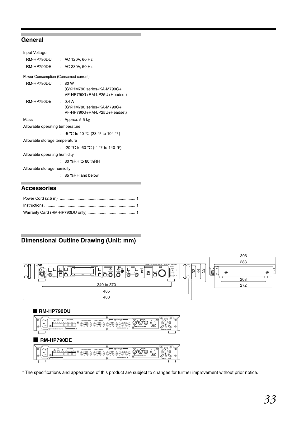 Rm-hp790du, Rm-hp790de | JVC RM-LP25U User Manual | Page 43 / 44