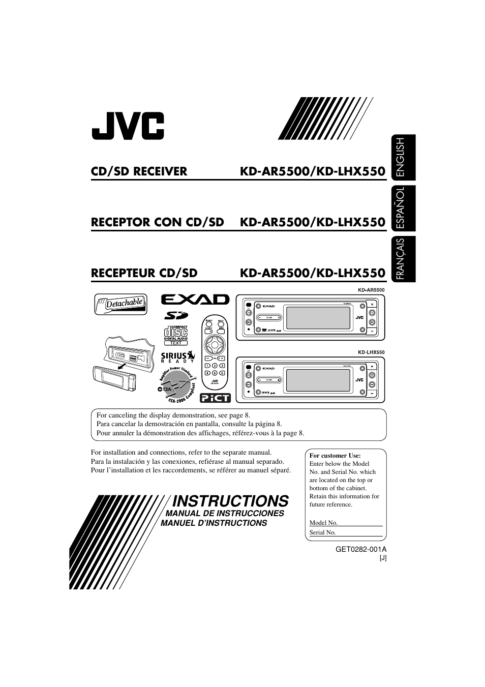 JVC KD-LHX550 User Manual | 86 pages