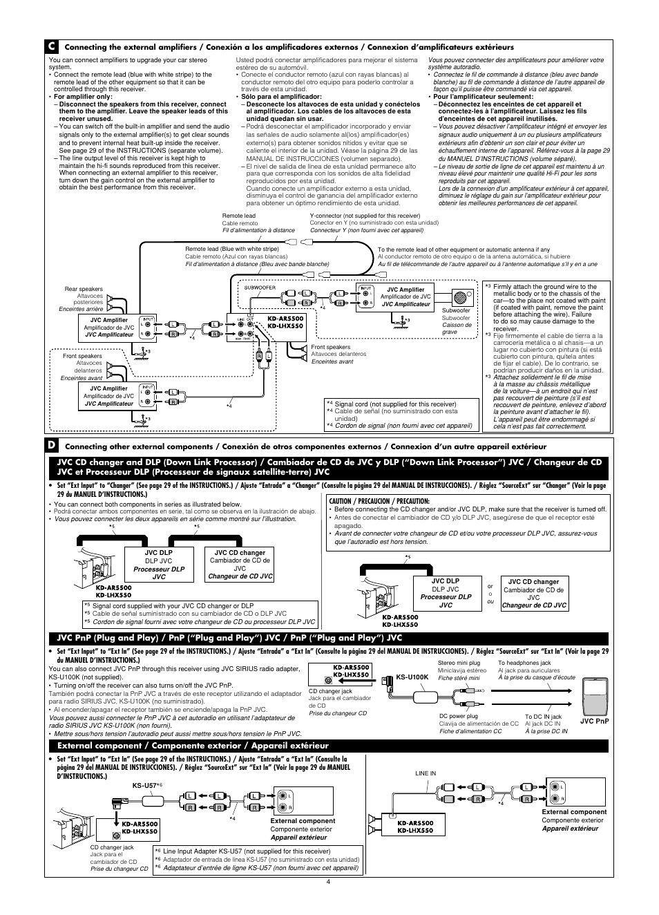 Connecting external components | JVC KD-LHX550 User Manual | Page 54 / 86