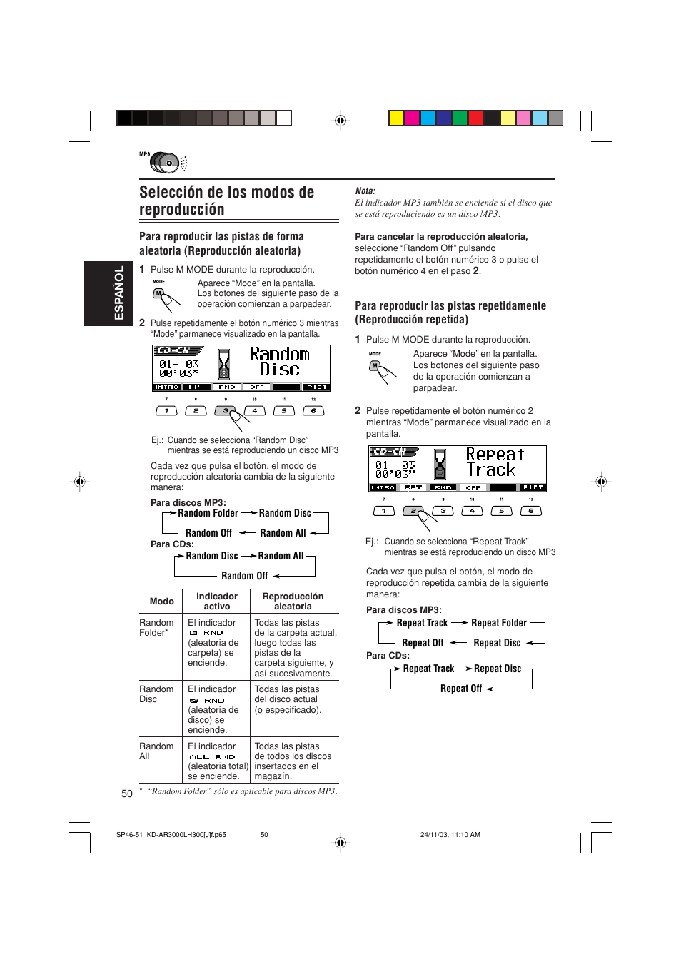 Selección de los modos de reproducción | JVC GET0201-001A User Manual | Page 106 / 171