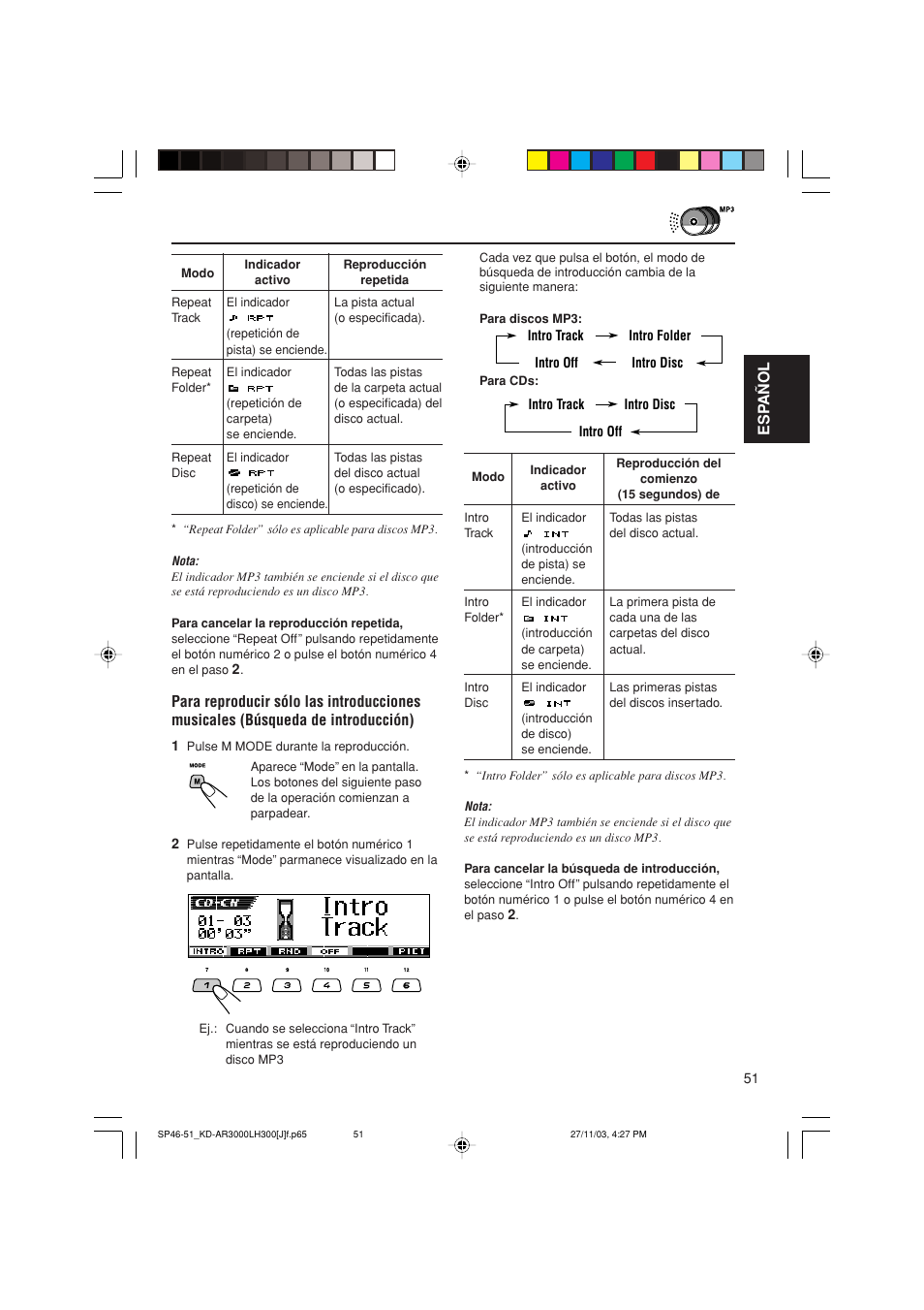 Esp añol | JVC GET0201-001A User Manual | Page 107 / 171