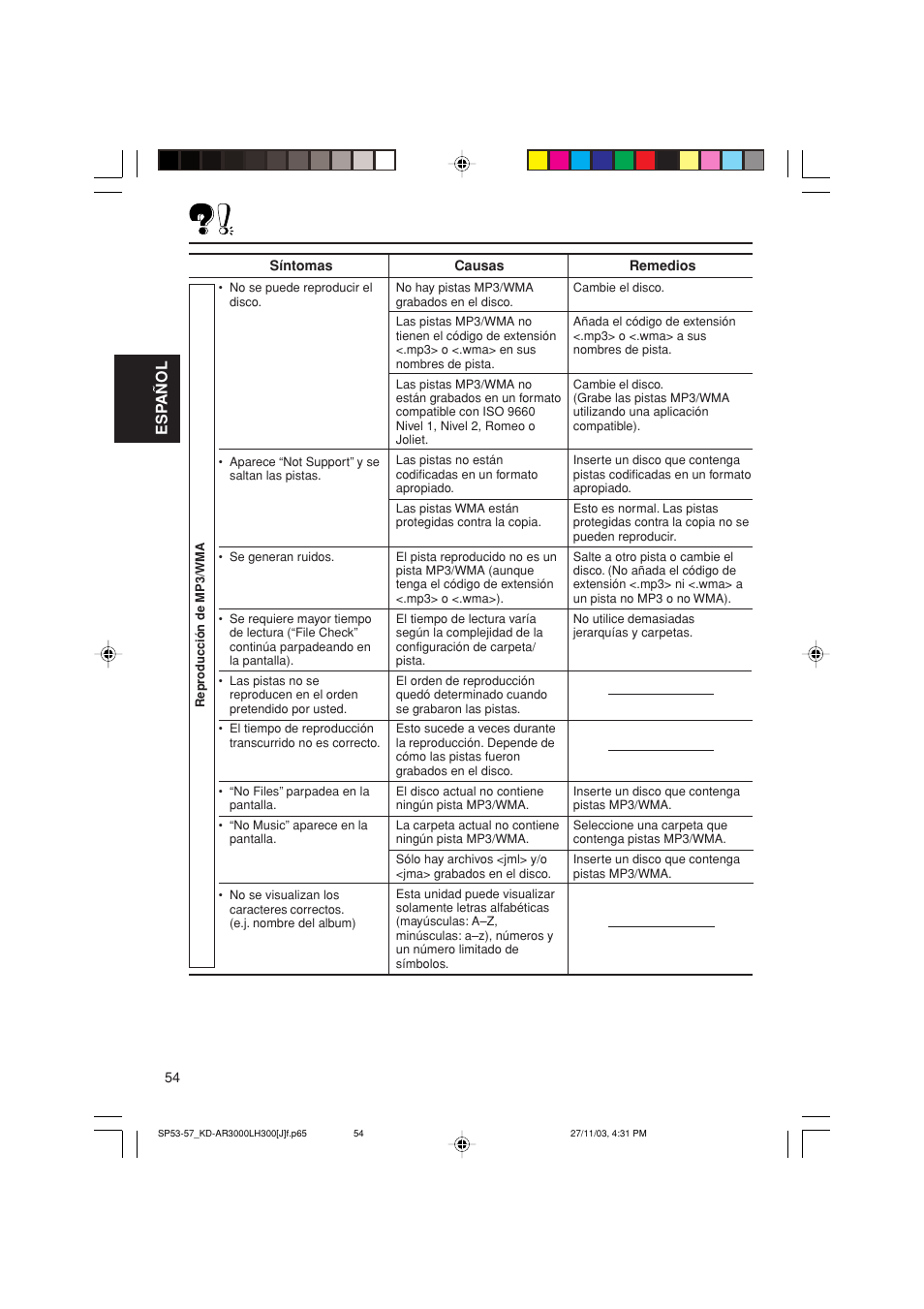 Esp añol | JVC GET0201-001A User Manual | Page 110 / 171