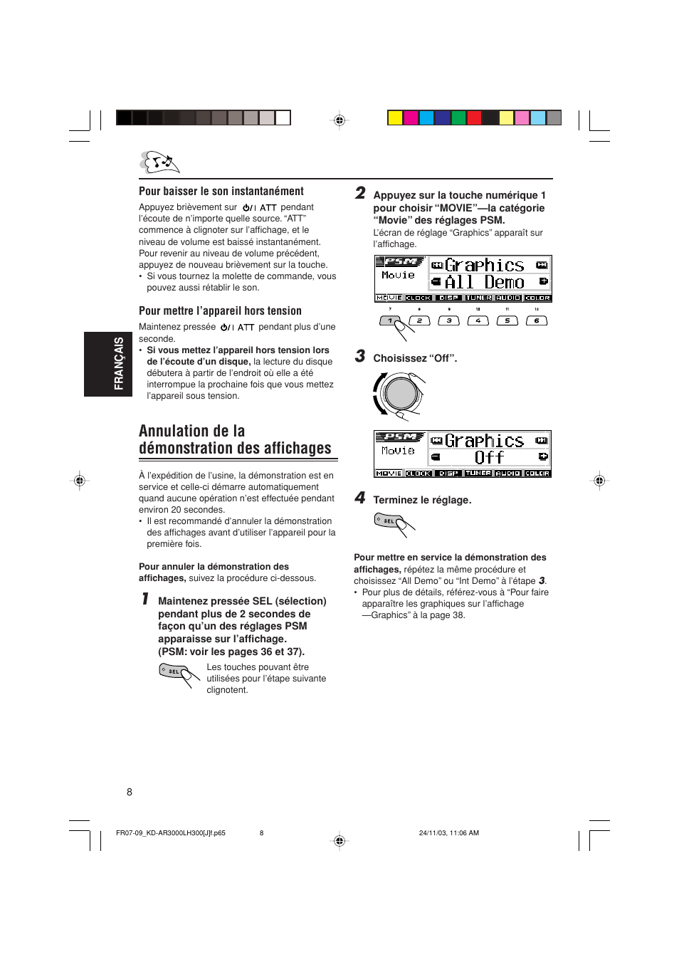 Annulation de la démonstration des affichages | JVC GET0201-001A User Manual | Page 120 / 171