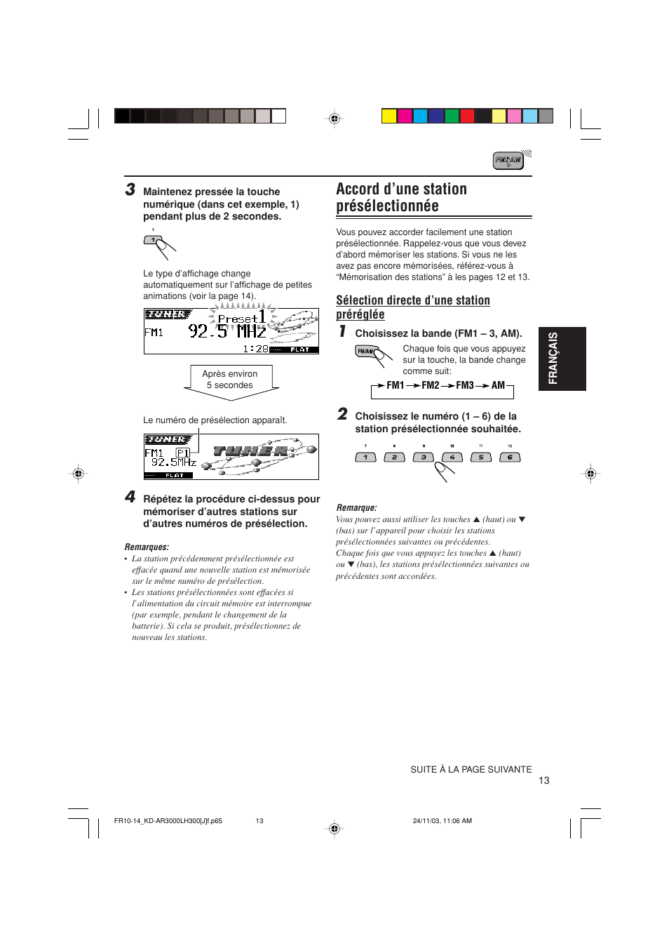 Accord d’une station présélectionnée | JVC GET0201-001A User Manual | Page 125 / 171