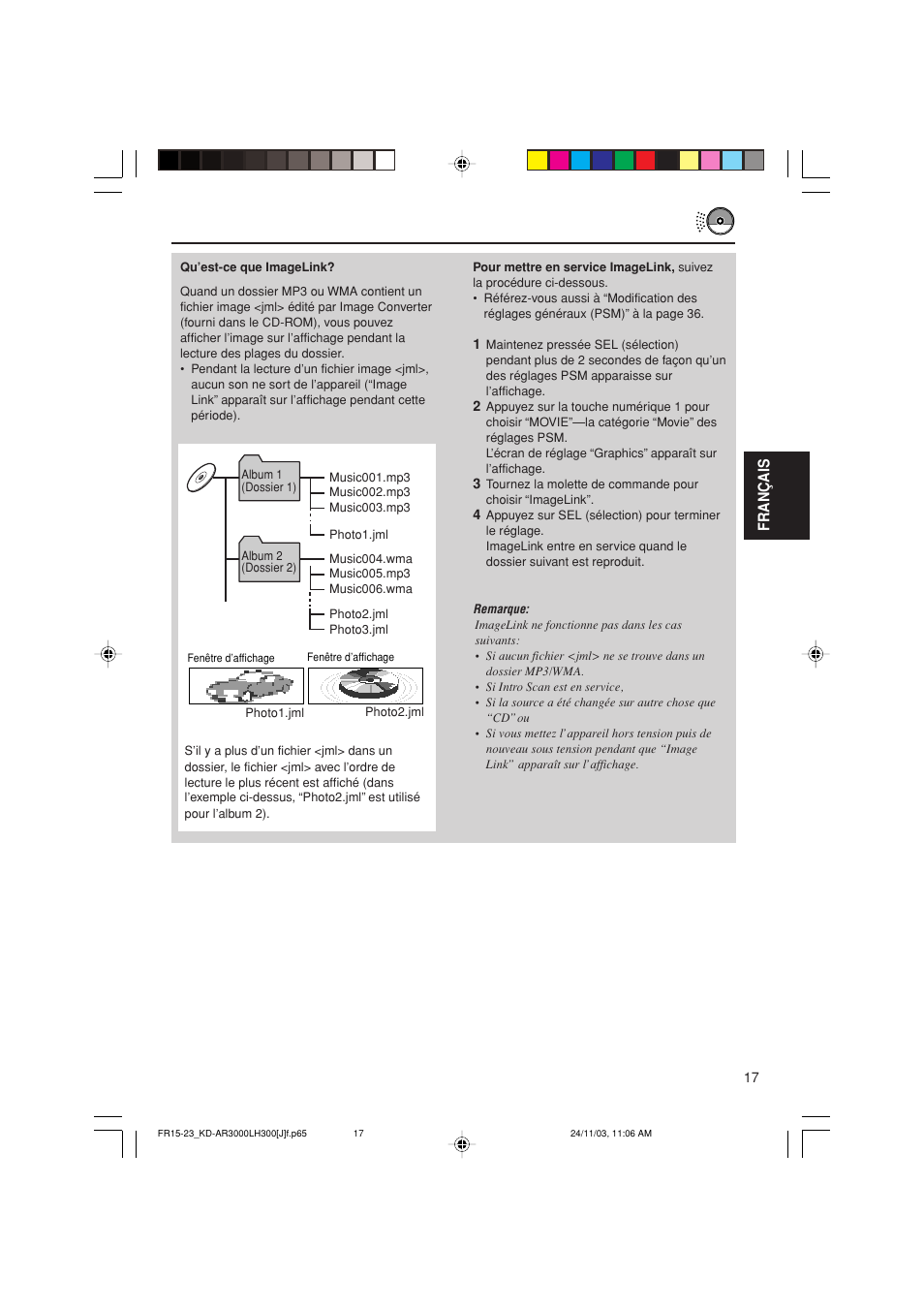Fran ç ais | JVC GET0201-001A User Manual | Page 129 / 171