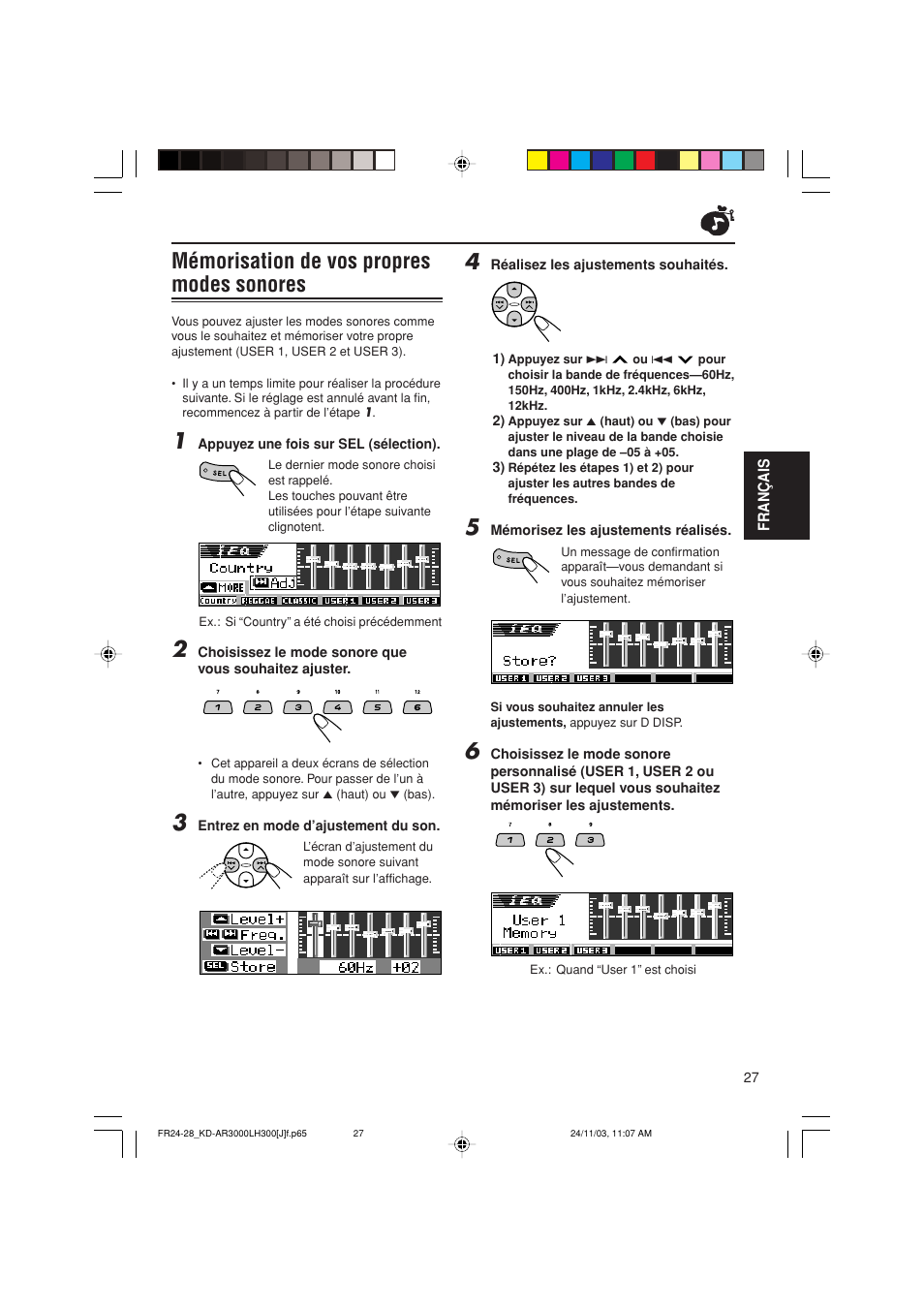 Mémorisation de vos propres modes sonores | JVC GET0201-001A User Manual | Page 139 / 171