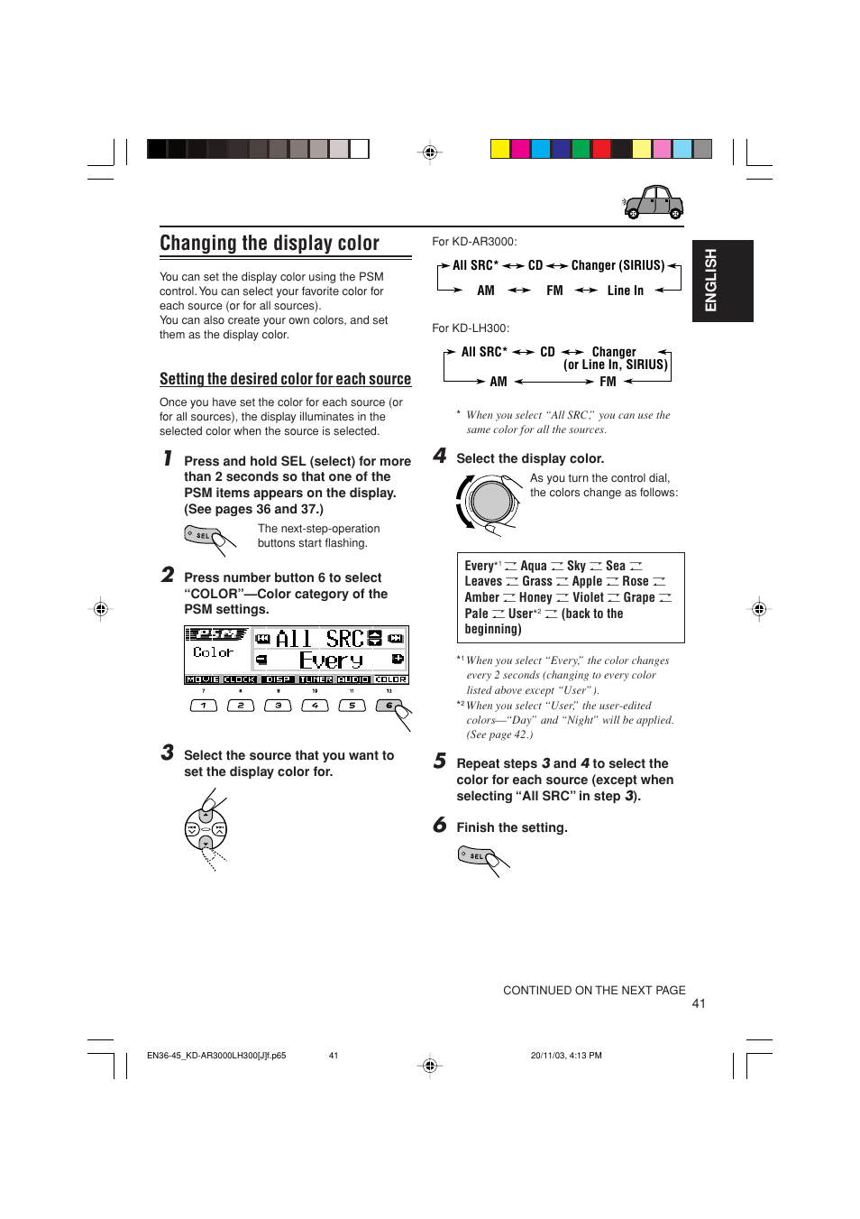 Changing the display color | JVC GET0201-001A User Manual | Page 41 / 171