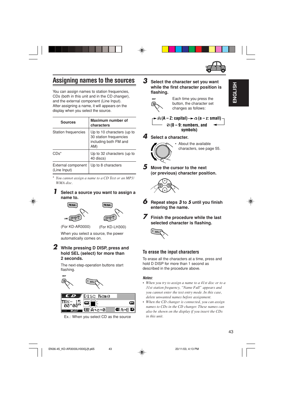 Assigning names to the sources | JVC GET0201-001A User Manual | Page 43 / 171