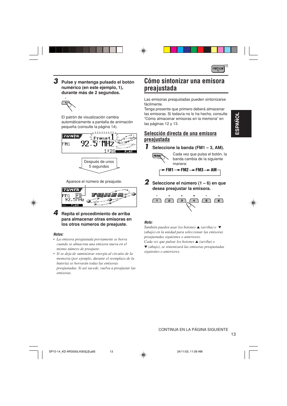 Cómo sintonizar una emisora preajustada | JVC GET0201-001A User Manual | Page 69 / 171