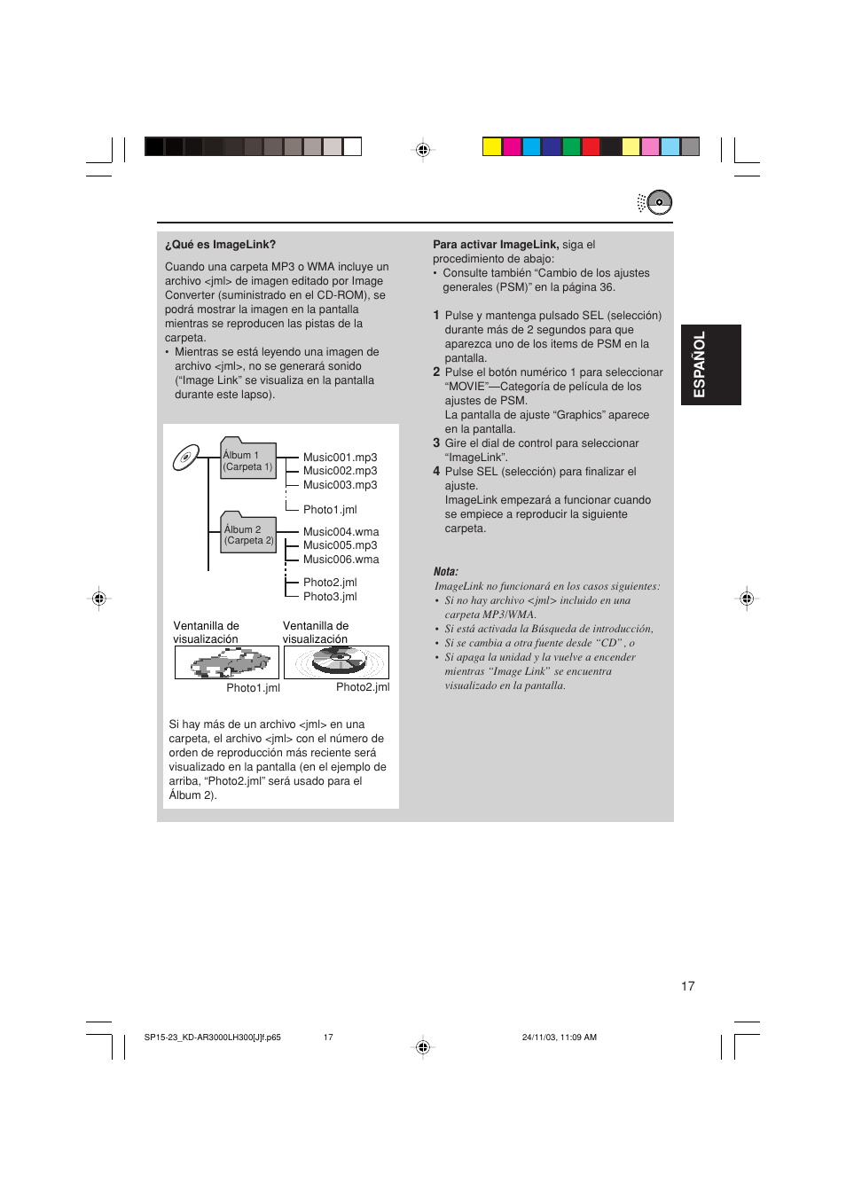 Esp a ñ ol | JVC GET0201-001A User Manual | Page 73 / 171