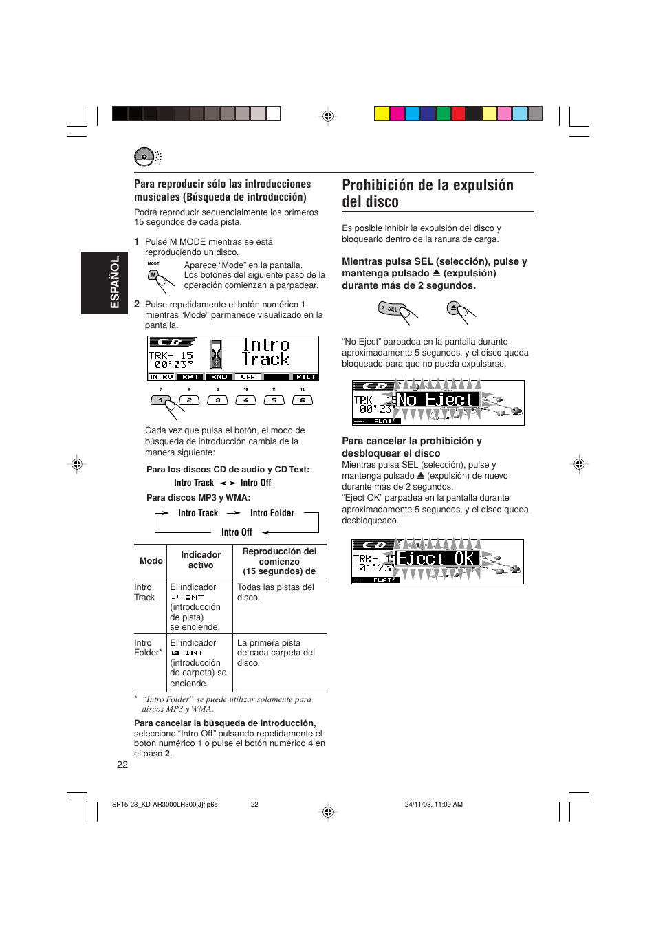 Prohibición de la expulsión del disco | JVC GET0201-001A User Manual | Page 78 / 171