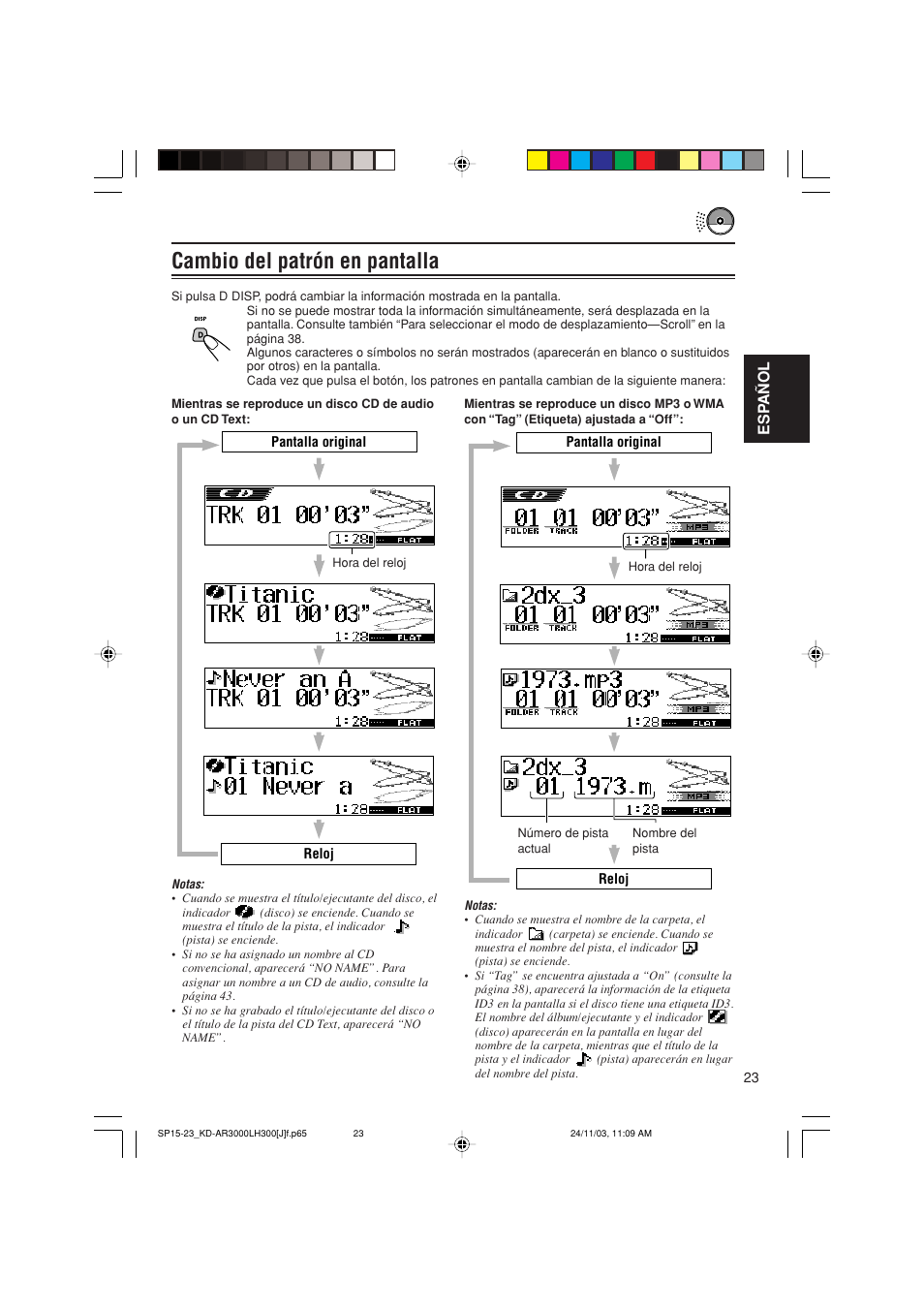 Cambio del patrón en pantalla | JVC GET0201-001A User Manual | Page 79 / 171