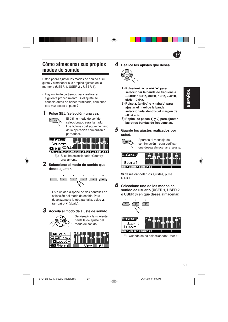 Cómo almacenar sus propios modos de sonido | JVC GET0201-001A User Manual | Page 83 / 171