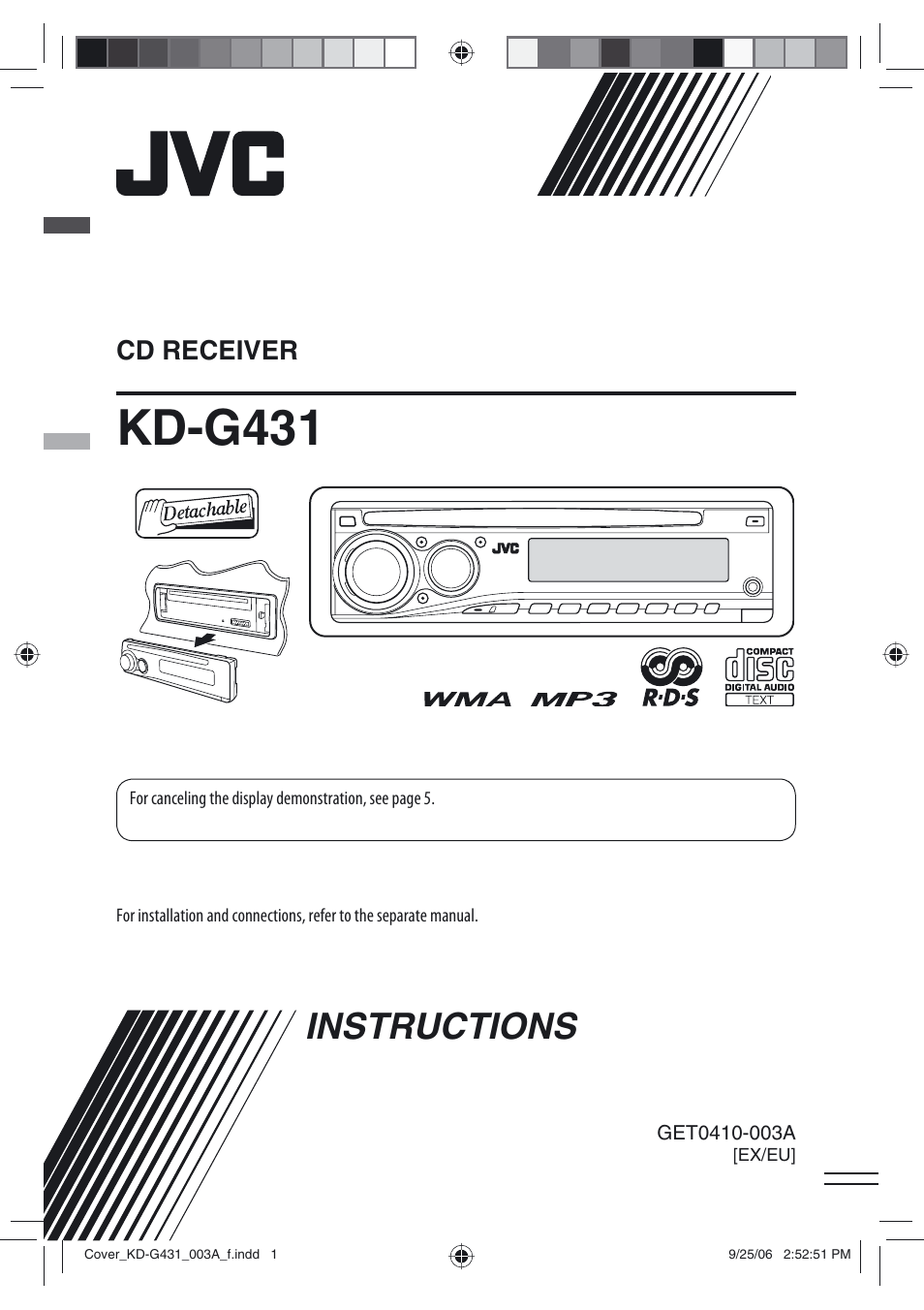 JVC KD-G431 User Manual | 28 pages