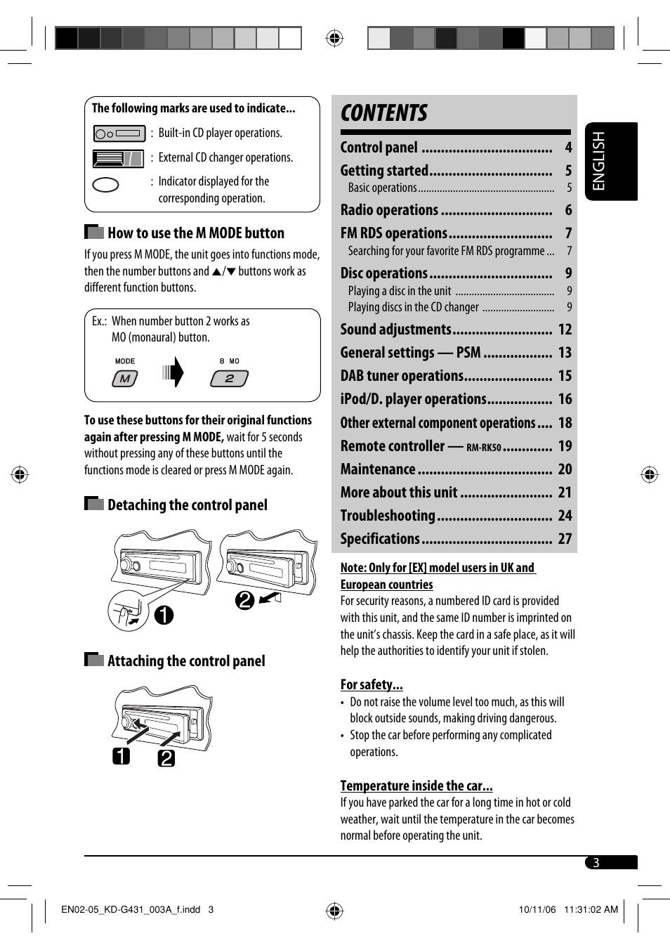 JVC KD-G431 User Manual | Page 3 / 28