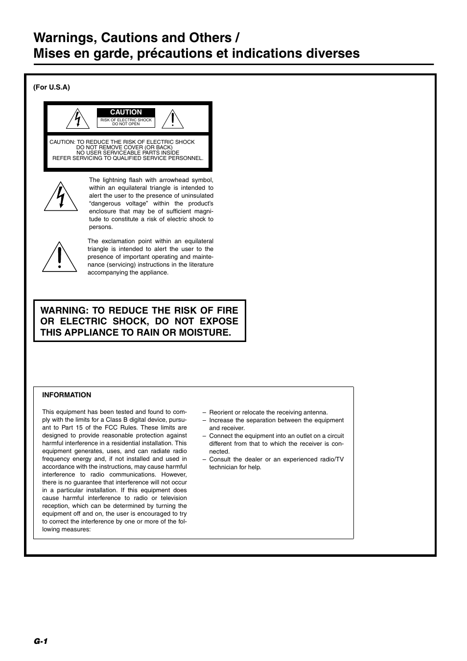 Warnings, cautions and others | JVC RD-T70BU User Manual | Page 2 / 18