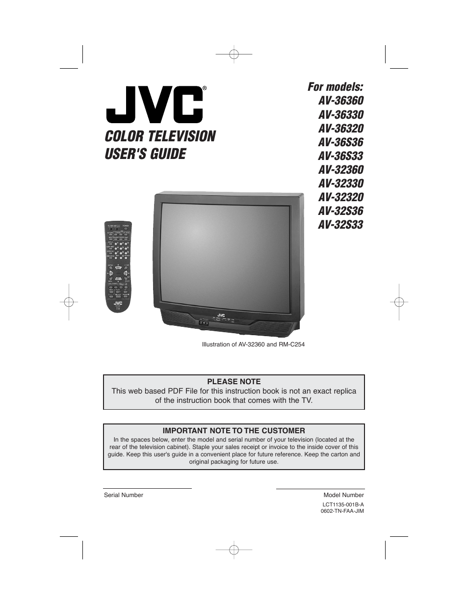 JVC AV 32320 User Manual | 56 pages