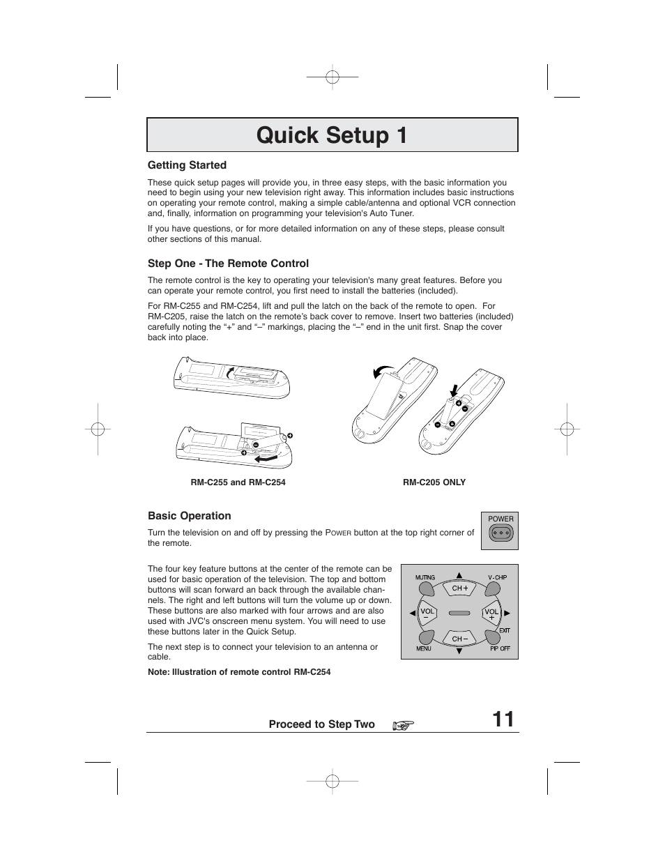 Quick setup 1 | JVC AV 32320 User Manual | Page 11 / 56