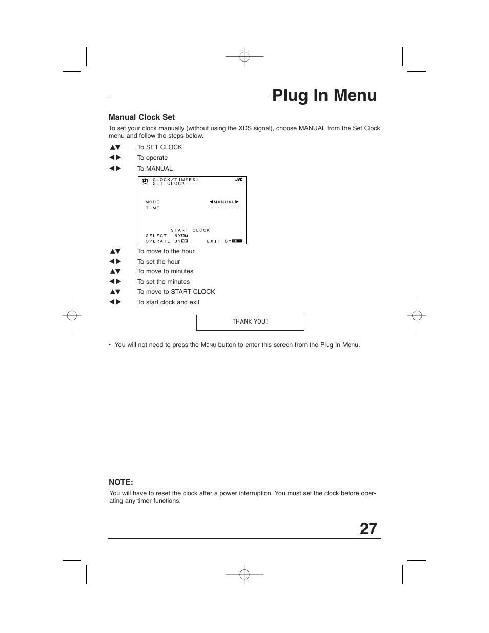 Plug in menu | JVC AV 32320 User Manual | Page 27 / 56
