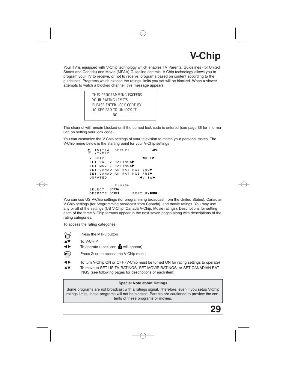 V-chip | JVC AV 32320 User Manual | Page 29 / 56
