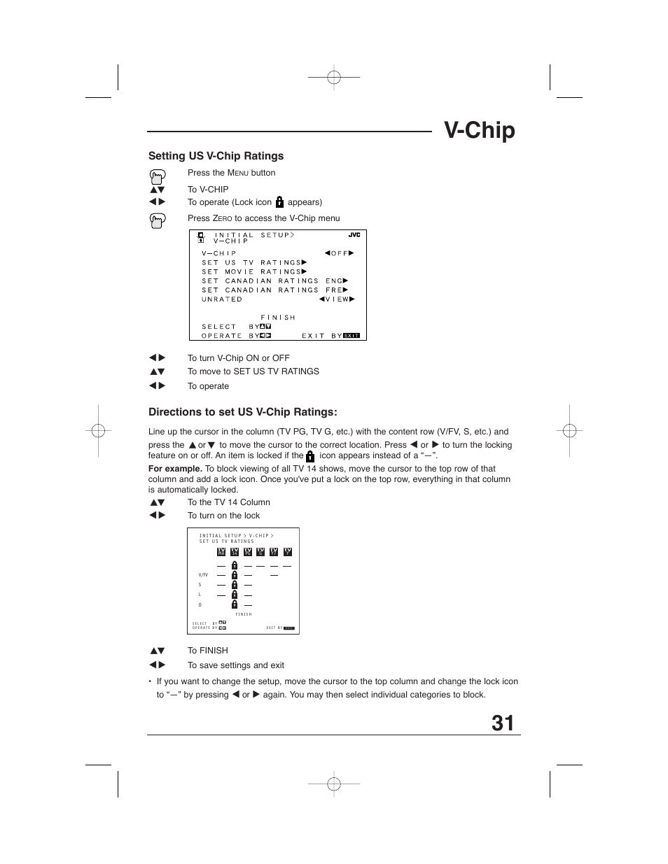 V-chip | JVC AV 32320 User Manual | Page 31 / 56