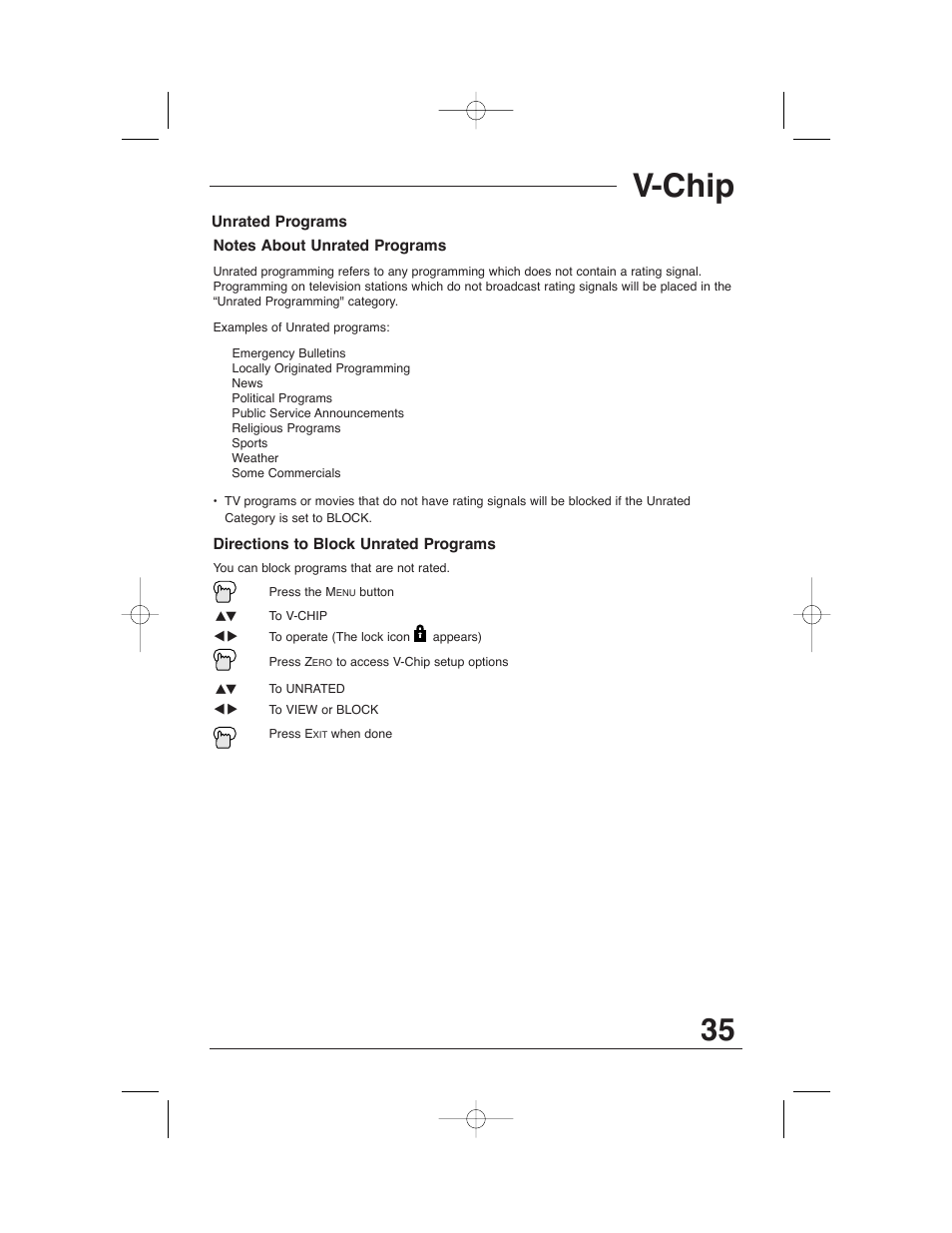 V-chip | JVC AV 32320 User Manual | Page 35 / 56