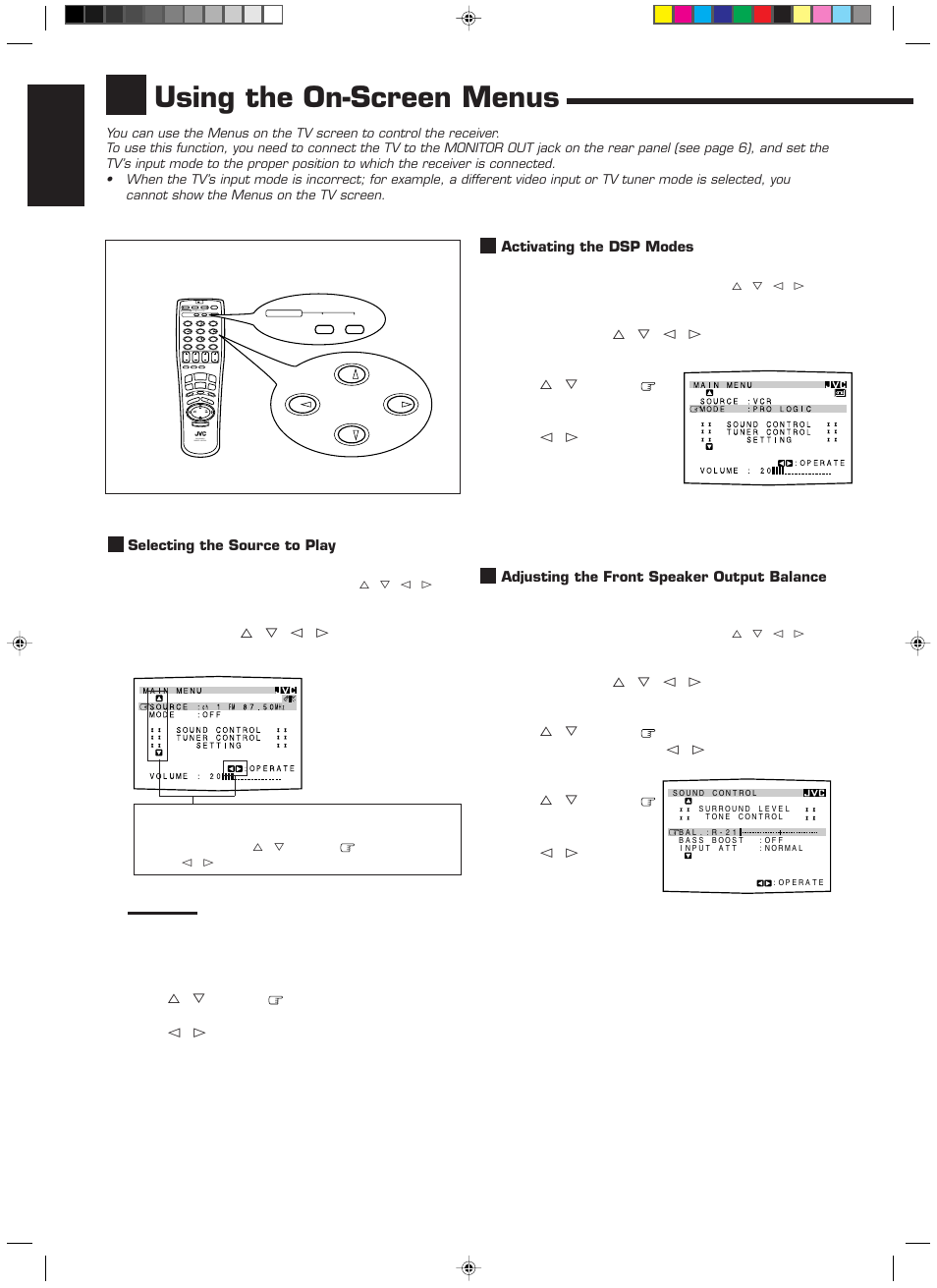 Using the on-screen menus, English | JVC LVT0142-006A User Manual | Page 24 / 38