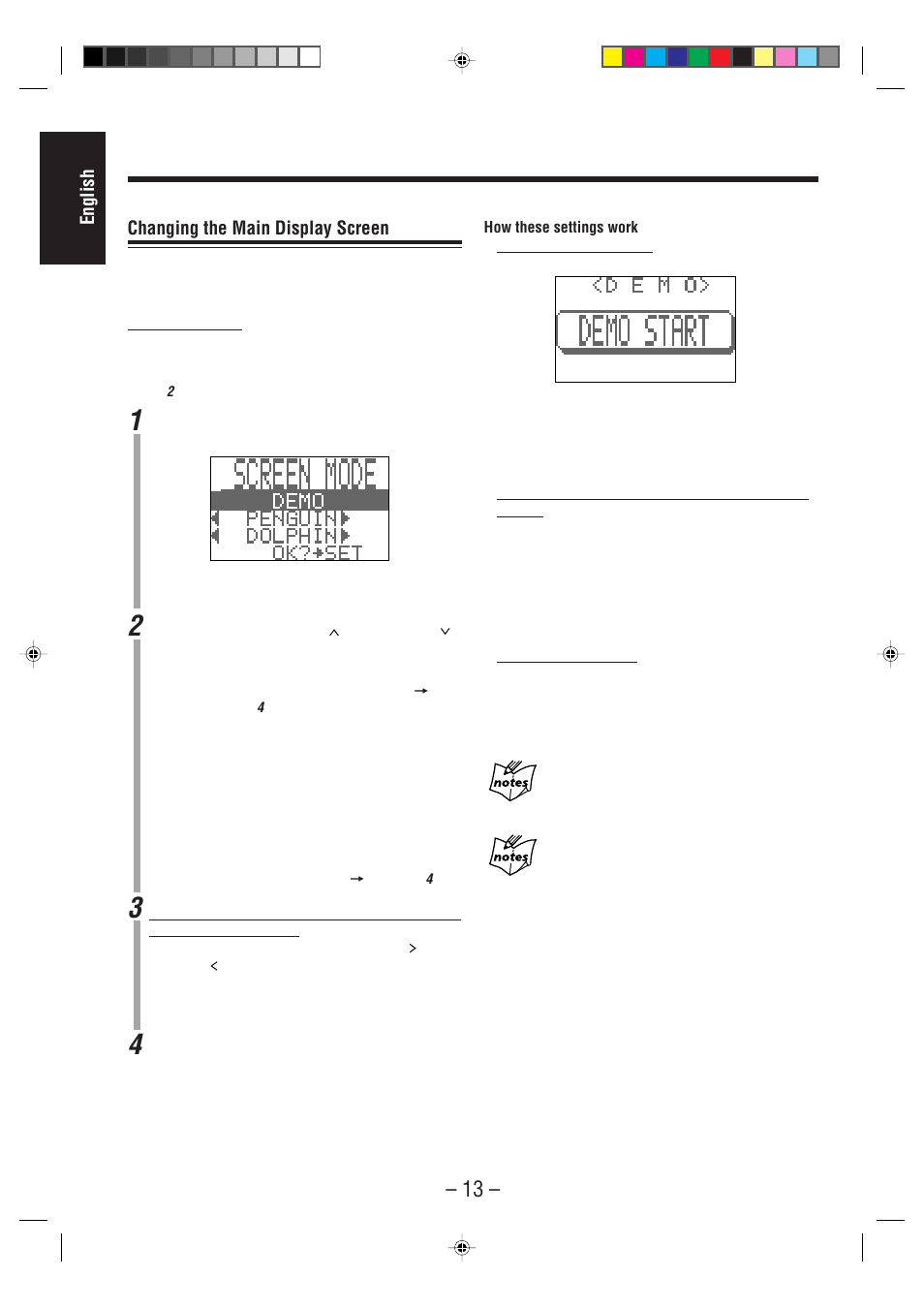 English, Changing the main display screen | JVC CA-MXS6MD User Manual | Page 16 / 75