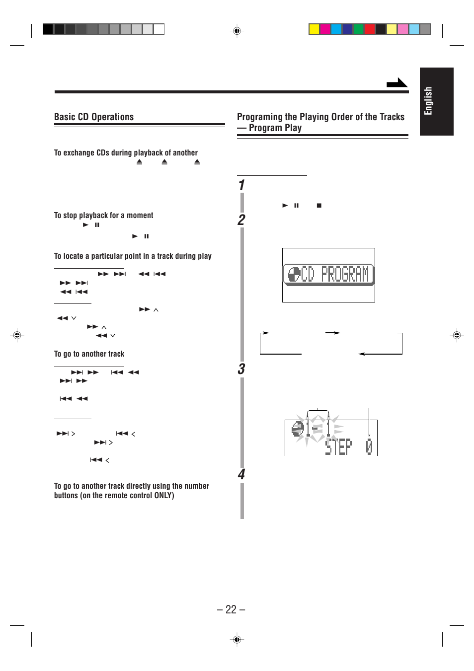 English basic cd operations | JVC CA-MXS6MD User Manual | Page 25 / 75