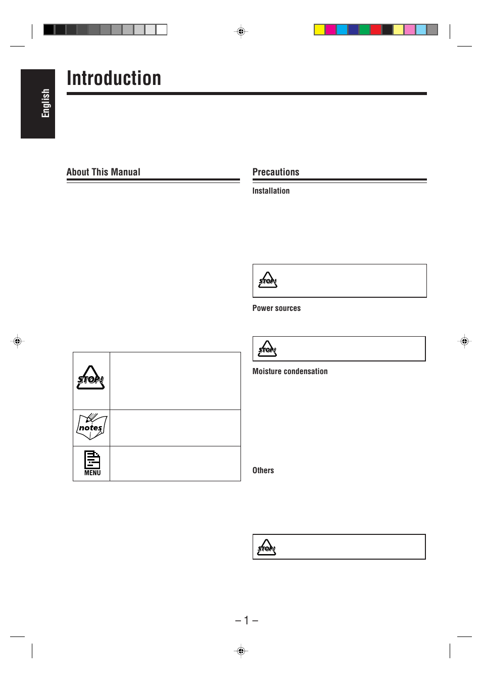 Introduction, English, About this manual | JVC CA-MXS6MD User Manual | Page 4 / 75