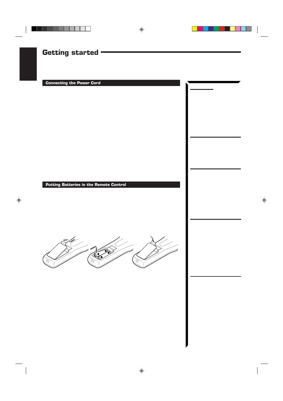 Getting started | JVC RX-60VGD User Manual | Page 12 / 50