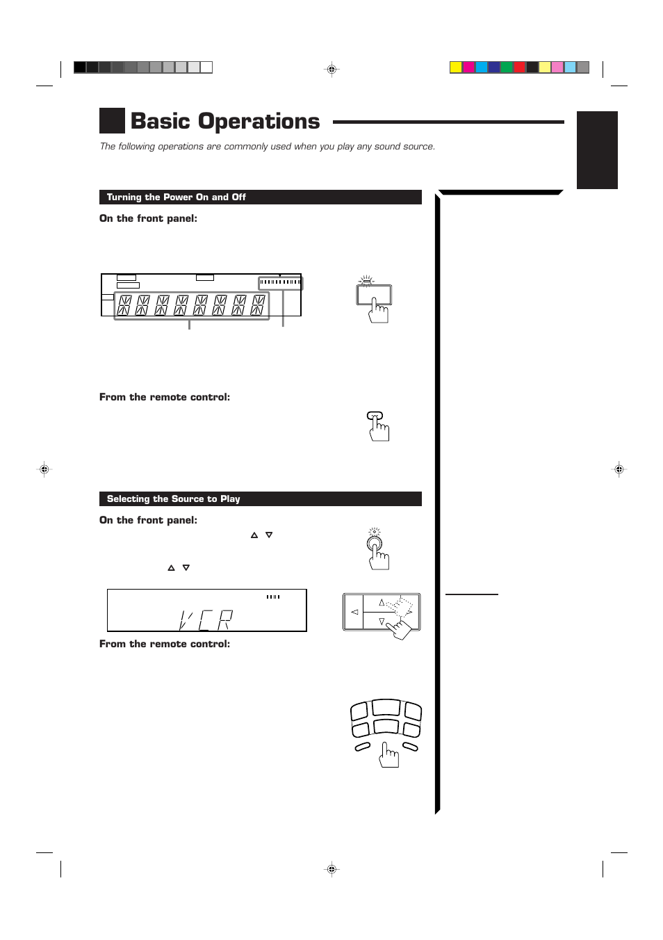 Basic operations, English | JVC RX-60VGD User Manual | Page 13 / 50