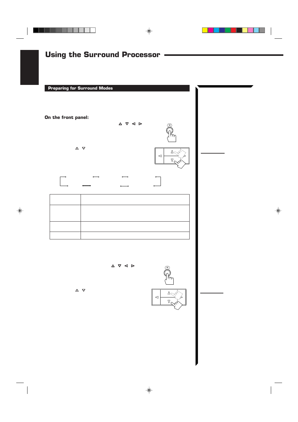 Using the surround processor | JVC RX-60VGD User Manual | Page 32 / 50