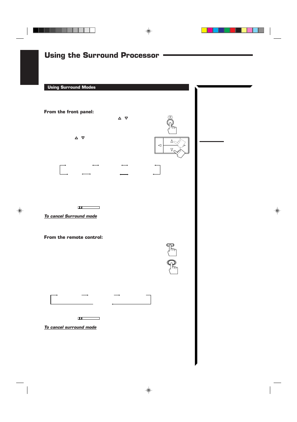 Using the surround processor | JVC RX-60VGD User Manual | Page 36 / 50